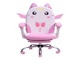 Foto van Meubels pink pu cute female anchor computer chair stable girl cartoon game chairs lifting rotatable 