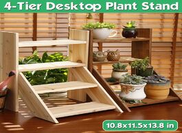 Foto van Meubels 4 tiers plant tray shelves flower display stand wood shelf storage rack outdoor garden holde