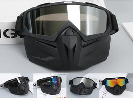 Foto van Beveiliging en bescherming bike motorcycle goggles glasses eye protector removable face mask adjusta