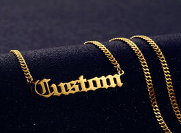 Foto van Sieraden cuban chain customized nameplate necklaces for women men fashion stainless steel statement 