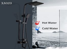 Foto van Woning en bouw bathroom black themostatic shower sets intelligent thermostat rain head bath mixer wi