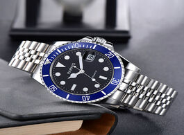 Foto van: Horloge parnis 40mm automatic men s wristwatch miyota 8215 movement jubilee bracelet black dial sapp