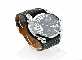 Foto van Horloge 2020 new fashion creative leather band over size face sport quartz watch men wristwatch male