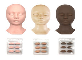 Foto van Schoonheid gezondheid 3 colors mannequin head replacement eyelids silicone practice false eyelash ex