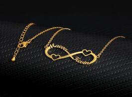 Foto van Sieraden customized double heart infinity name necklace personalized body jewelry custom nameplate s