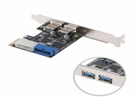 Foto van Computer 2 ports pci express usb 3.0 front panel with control card adapter 4 pin 20