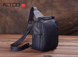 Foto van Tassen aetoo chest bag men s leather one shoulder slanted head sports trend casual small pocket
