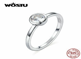 Foto van Sieraden wostu exquisite crystal fashion ring 100 925 sterling silver zircon round rings for women w
