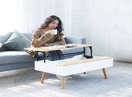 Foto van Meubels k star modern simple bamboo solid wood leisure coffee table living room small apartment lift