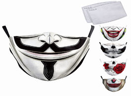 Foto van Beveiliging en bescherming reusable face mask 3d printed skull big mouth washable cotton protective 
