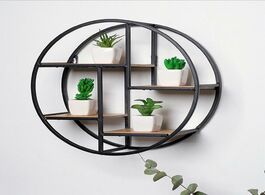 Foto van Huis inrichting fashion wall mounted iron shelf round floating hanging storage holder rack for home 