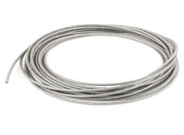 Foto van Gereedschap 5mm dia steel pvc coated flexible wire rope cable 10 meters transparent silver