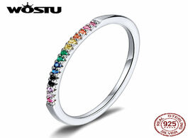 Foto van Sieraden wostu hot sale authentic 925 sterling silver colorful zircon ring for women gift mean colof