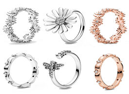 Foto van Sieraden 2020 spring genuine 925 sterling silver ring sparkling daisy flower crown rings women engag