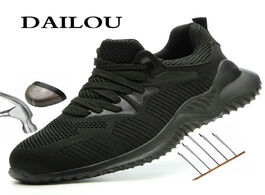 Foto van Schoenen dailou men s outdoor steel toe protective anti smashingwork shoespuncture proof boots breat