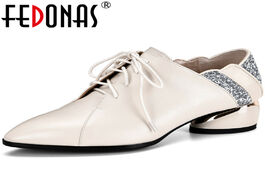 Foto van Schoenen fedonas elegant gelitters pointed toe women shoes genuine leather high heels pumps new fash