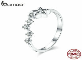 Foto van Sieraden bamoer real 925 sterling silver sparkling secret of stars clear cz finger rings for women w