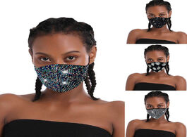 Foto van Sieraden unisex elastic reusable washable fashion masks sparkly rhinestone mask for women face decor
