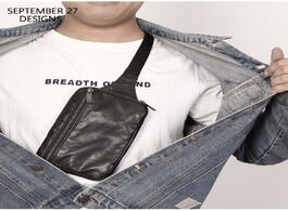 Foto van Tassen new style casual chest bag men first layer sheepskin leather lovers small travel phone handma