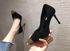 Foto van Schoenen high heels women s stiletto 2020 autumn new all match shoes black sexy temperament pointed 