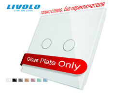 Foto van Woning en bouw livolo luxury white pearl crystal glass eu standard single panel for 2 gang wall touc
