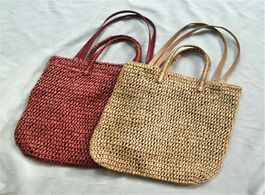 Foto van Tassen post crochet women s summer straw bag shoulder beach a6217