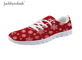 Foto van Schoenen jackherelook christmas snowflake women sneakers happy new year female outdoor flat shoes ai
