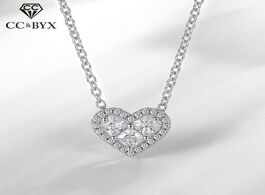 Foto van Sieraden cc pendants for women 925 silver heart cubic zirconia princess clavicle chain jewelry penda