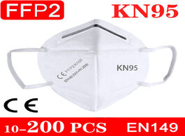 Foto van Beveiliging en bescherming kn95 face mask ffp2 mouth safety 95 filtration fp2 5 layers breathable m 