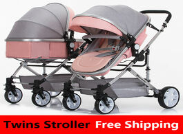 Foto van Baby peuter benodigdheden newborn twins strollers double twin stroller 3 in 1 weighlight foldable um