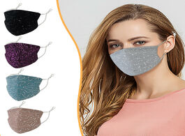 Foto van Beveiliging en bescherming 1pc sequins face mask printed masks cotton fabric adult protective pm 2.5