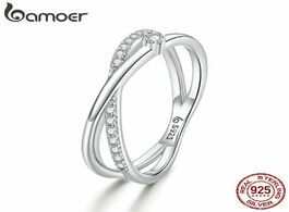 Foto van Sieraden bamoer silver rings intertwined lines finger for women 925 sterling fine jewelry 2020 plate