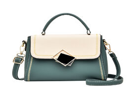 Foto van Tassen 2020 fashion trend women color block handbag adjustable strap crossbody pu leather handle mes