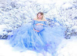 Foto van Baby peuter benodigdheden lace maternity dresses for photo shoot long sleeve shower pregnancy dress 