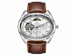 Foto van Horloge tevise men watch tourbillon automatic leather strap watches luxury moon phase mechanical wat