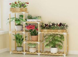 Foto van Meubels wooden flower rack plant stand multi layer shelves balcony shelf coffee bar indoor garden wo