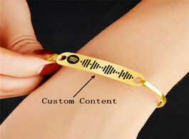 Foto van Sieraden personalized music spotify scan code cuff bangle for women stainless steel bracelet custom 