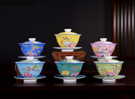 Foto van Huis inrichting wshyufei jingdezhen ceramics gaiwan exquisite enamel color handmade tea bowl hand pa