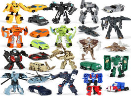 Foto van Speelgoed mini robot transformation cars classic car toys action figures plastic deformation gifts f