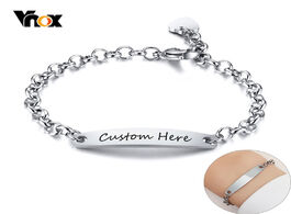 Foto van Sieraden vnox minimalist customize name bracelets for women stainless steel belcher chain with heart