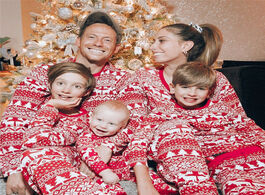 Foto van Baby peuter benodigdheden plus size parent child nightclothes christmas pajamas set family matching 