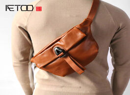 Foto van Tassen aetoo the first layer of leather retro fashion chest bag cross body shoulder small men s
