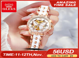 Foto van Horloge olevs mechanical women watch fashion switzerland luxury brand ladies wristwatch automatic ce