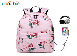 Foto van Tassen okkid childen school bags for girls flower backpack female waterproof nylon floral kids book 