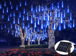 Foto van Lampen verlichting solar led meteor shower rain lights holiday string waterproof garden light 8 tube