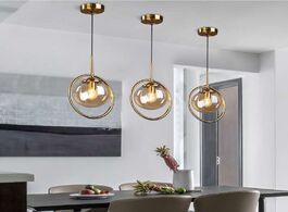 Foto van Lampen verlichting nordic modern golden ring glass ball pendant lighting minimalist design for kitch