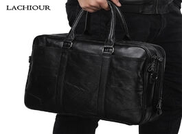 Foto van Tassen lachiour genuine leather briefcase high qaulity men real cowhide handbags male business offic