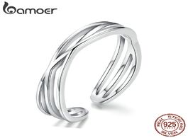 Foto van Sieraden bamoer authentic 925 sterling silver geometric twisted wave open size finger rings women we