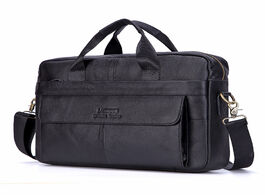 Foto van Tassen brand men briefcase genuine leather bag cowhide handbag large capacity male laptop messenger 