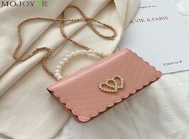 Foto van Tassen fashion pearl handle messenger bag women pu leather elegant love heart small square shoulder 